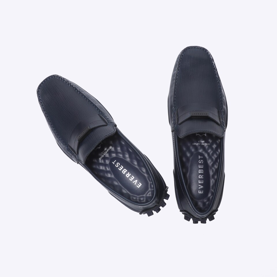 SEPATU PANSUS KULIT EVERBEST PRIA ORIGINAL LOAFER ASLI BIRU NAVY EM66