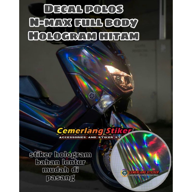 decal nmax Hologram hitam atau putih full body stiker hologram