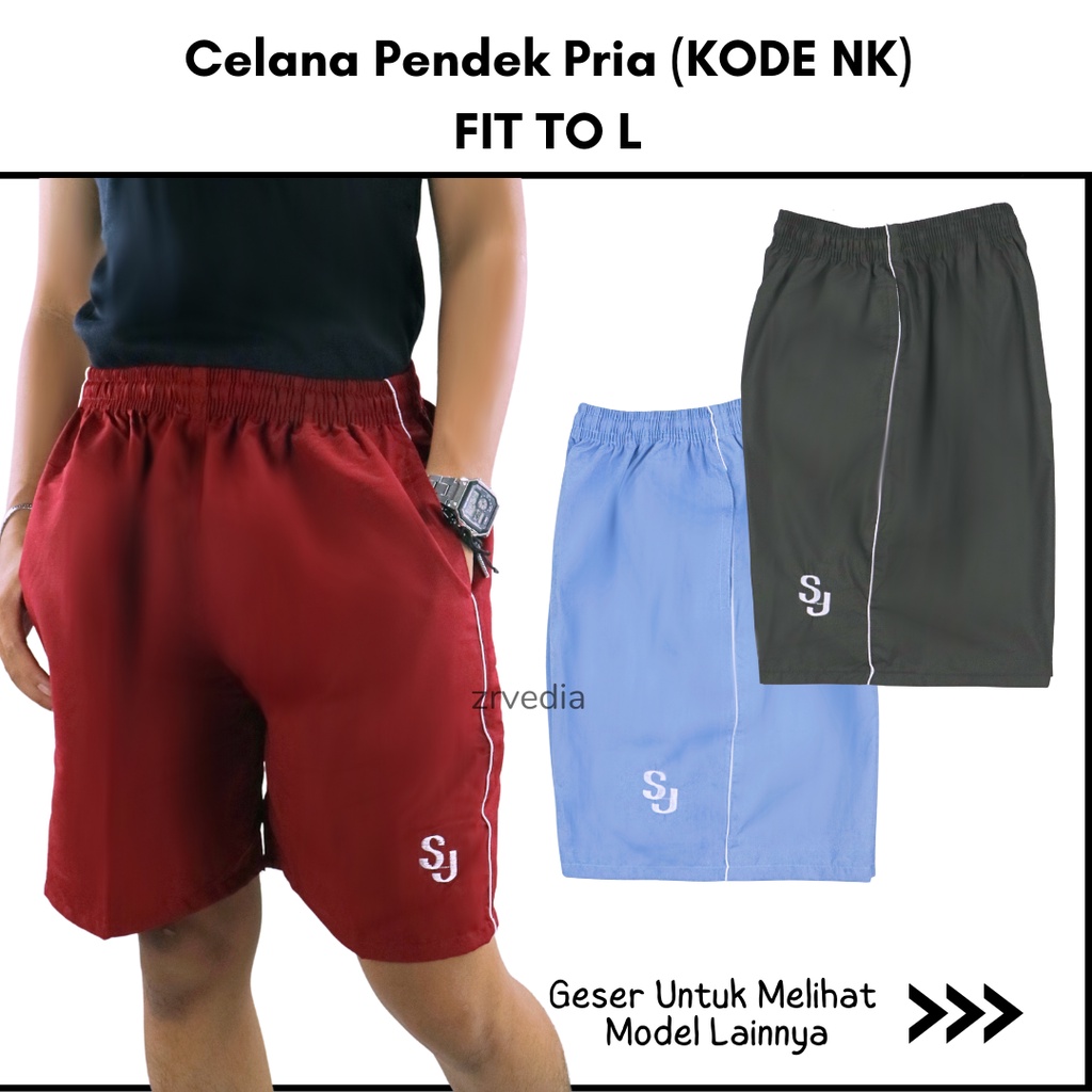 (KODE NK) Celana Pendek Dewasa Polos Uk Normal / Pria Laki Branded Dalaman Murah Olahraga Training