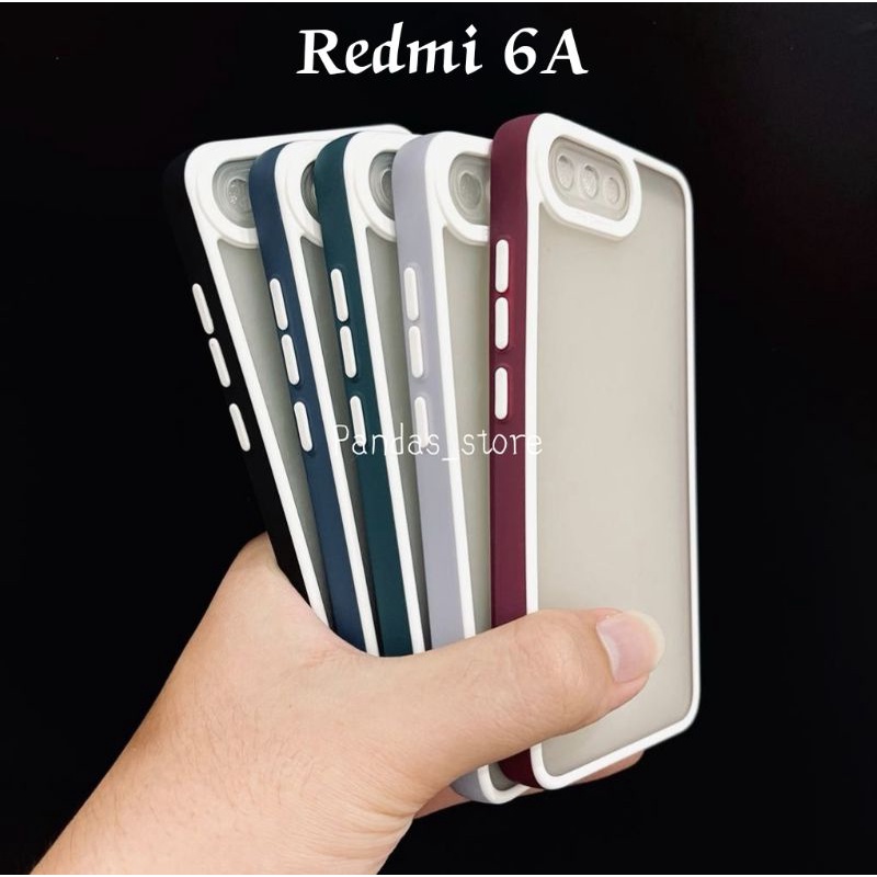 Pro Hybird Redmi 6A Softcase Halus dan Elegan / Pinggiran Garis Putih Keren (Pandas)