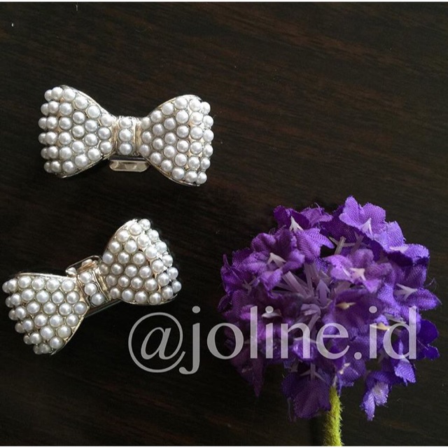 Pin Popits Ribbon - Silver / White Pearl