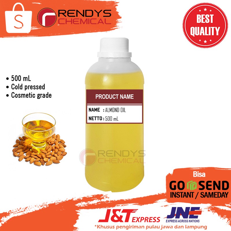 Pure Almond Oil 500 mL - Cold Pressed - Minyak Almond Murni 500mL