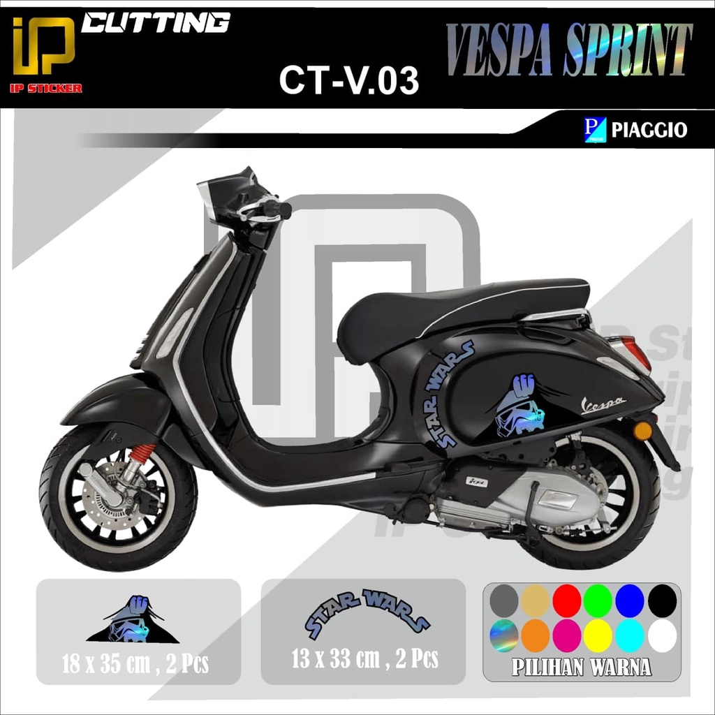 VESPA SPRINT sticker cutting VESPA SPRINT motor PIAGGIO motor sticker variasi Racing.CT-V.03(cod)