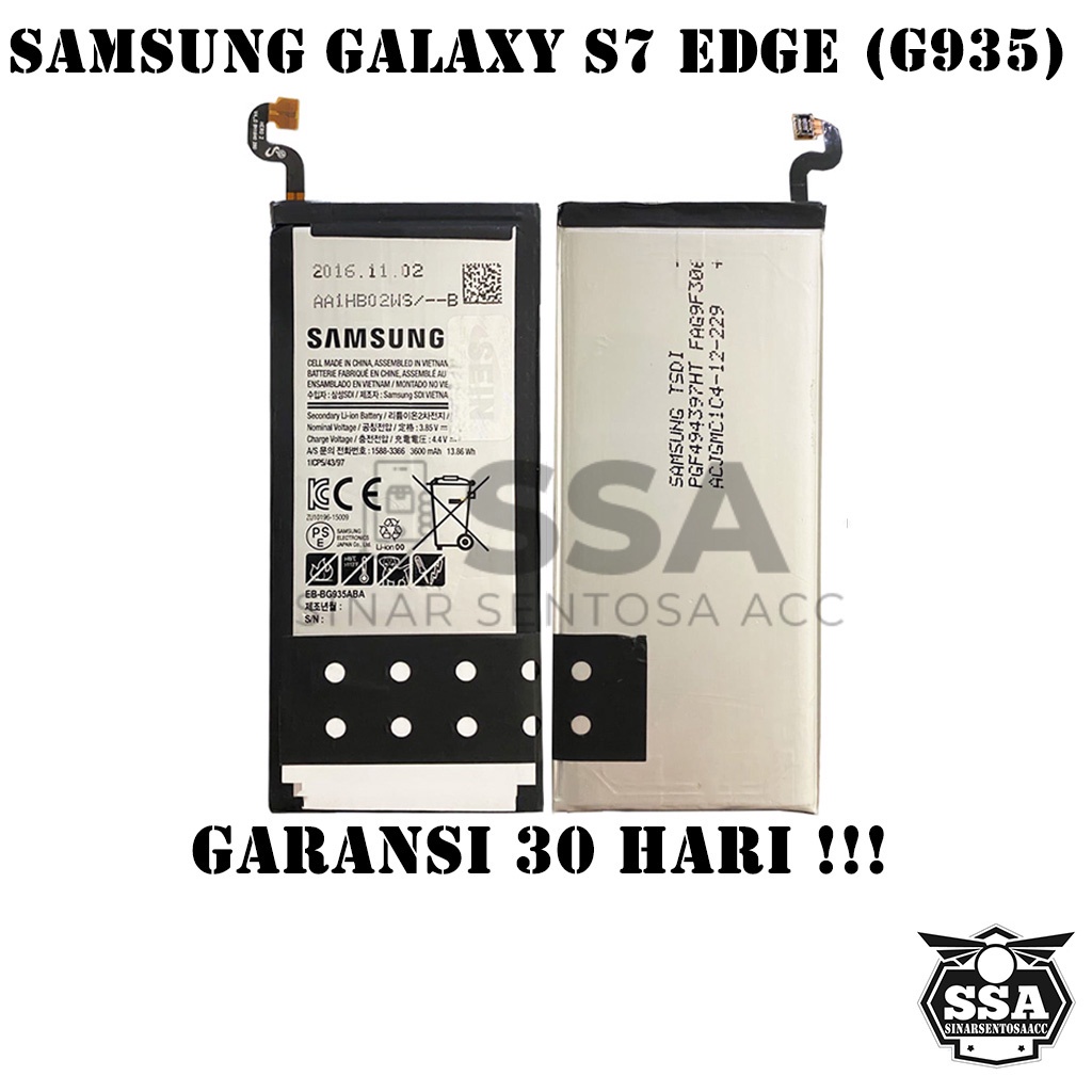 Baterai Original 100% Samsung Galaxy S7 Edge G935 EB-BG935ABA Batre Batrai Battery Batrei Batere Batu HP ORI GARANSI Awet