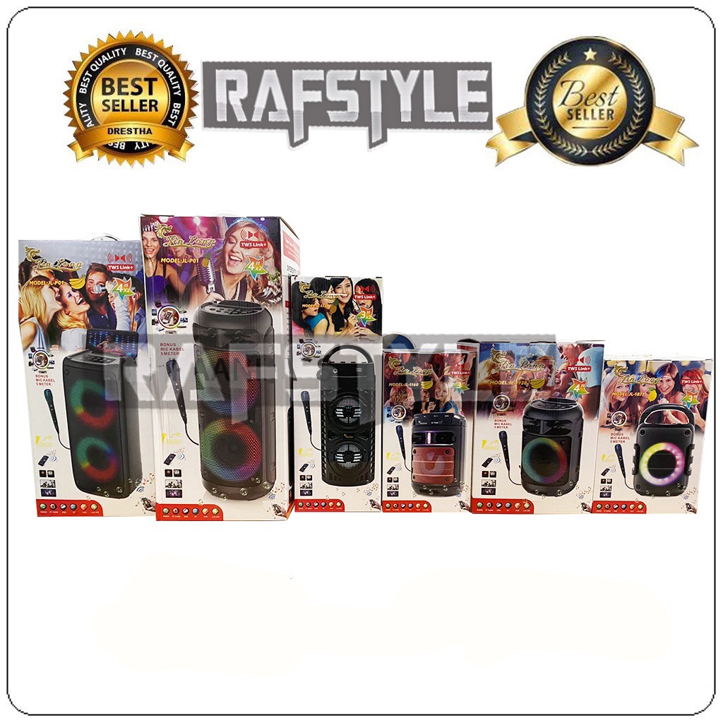 GOODDEALS Speaker Karaoke Wireless Speaker Free MIC Jinlong 1730 Pisang