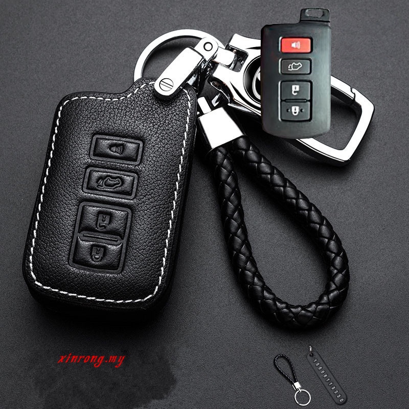 Case Kunci Remote Mobil Keyless 3 Tombol Bahan Kulit Untuk Toyota Vios 2014-2019