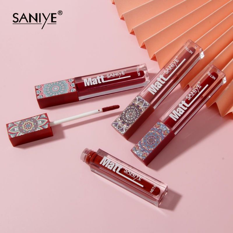 SANIYE L1181 Matte Liquid Lip Tint Lipstik Tahan Air 4g 9 warna