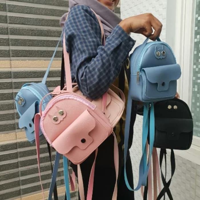 Tas Ransel Fashion Mini JISO Sling Bag Kualitas Import Fashion cewek trendy murah Warna Warni