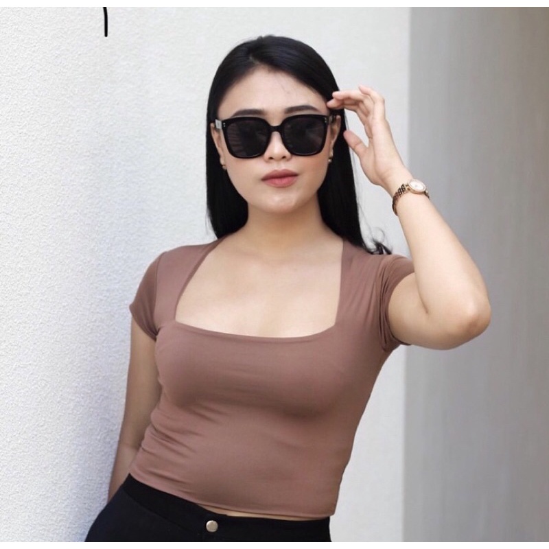 KASHA CROP TOP JERSEY SQUARE KOREA