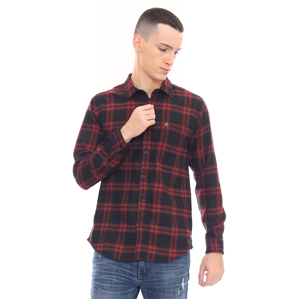 Juice Ematic Kemeja lengan panjang Pria Merah Sanctuary Planet Surf