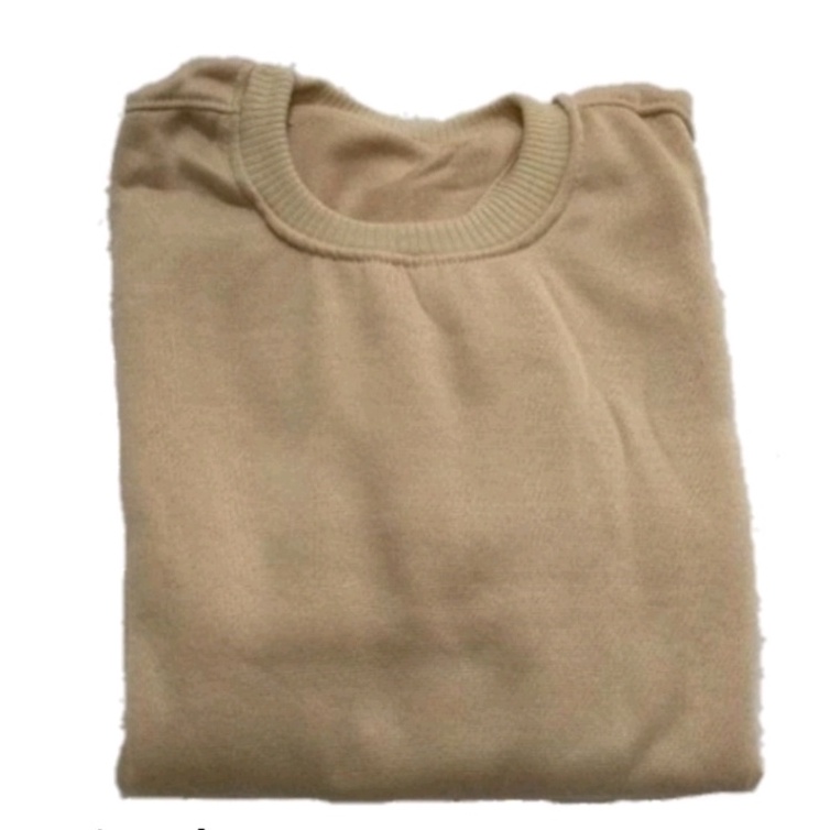 SWEATER BASIC UNISEX SIZE M-XXL (WANITA &  PRIA)-LATTE
