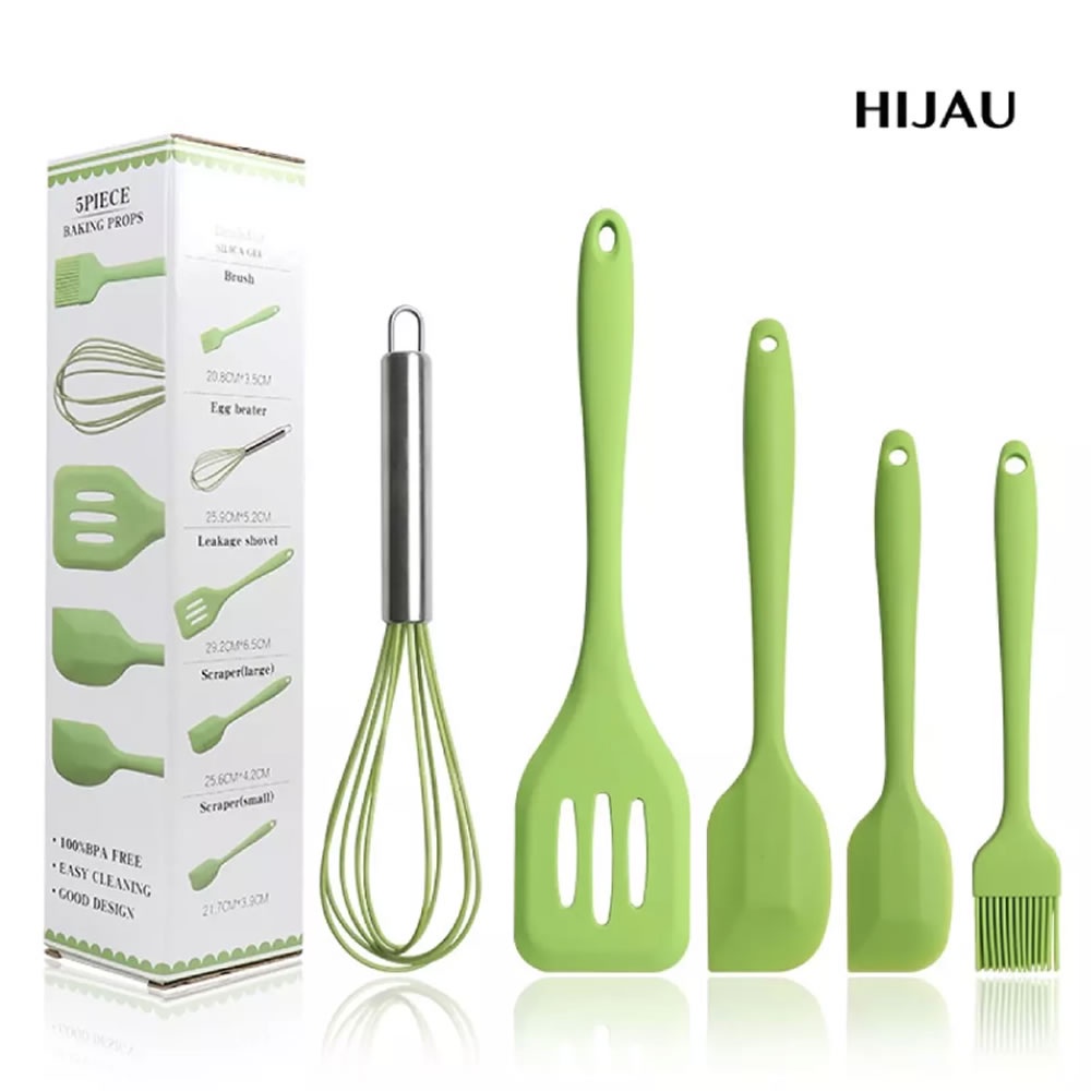 Set Alat Masak Spatula Silicone Sutil Silikon Tahan Panas Isi 5 Pcs