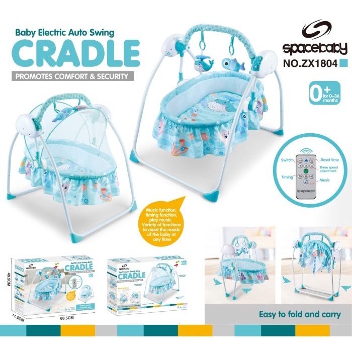 Spacebaby Cradle Electric Auto Swing ZX 1804 Space Baby