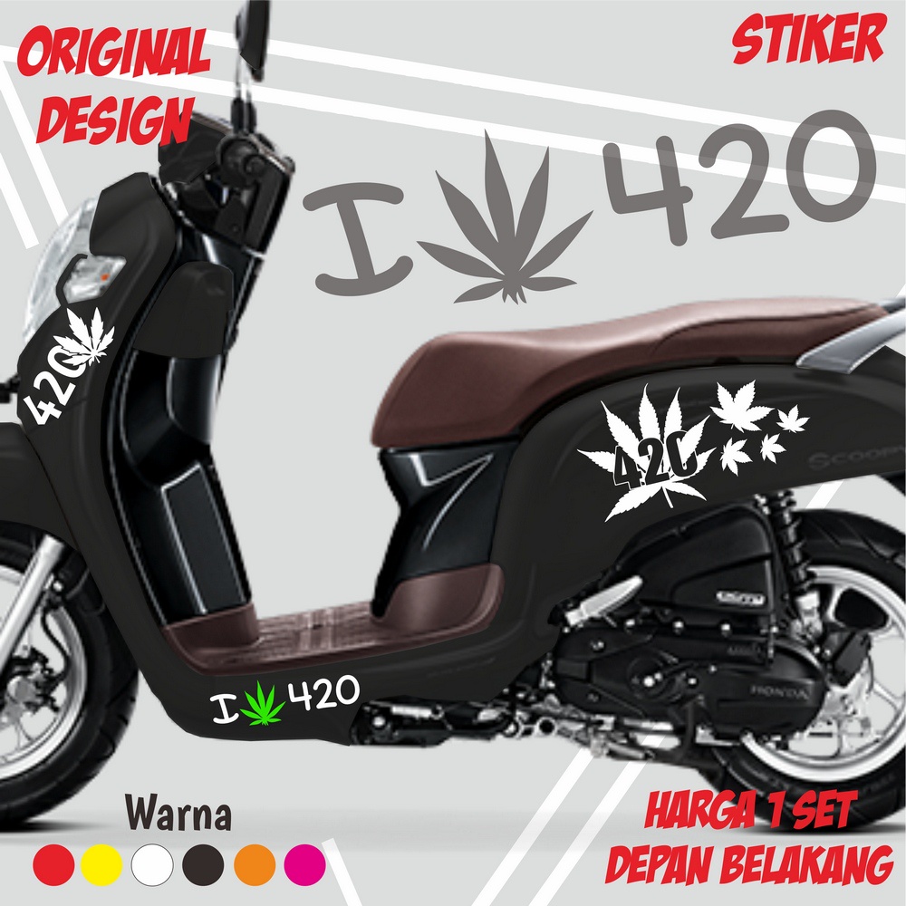 BISA CUSTOM NAMA /Sticker Scoopy 420 Satu Set /all varian