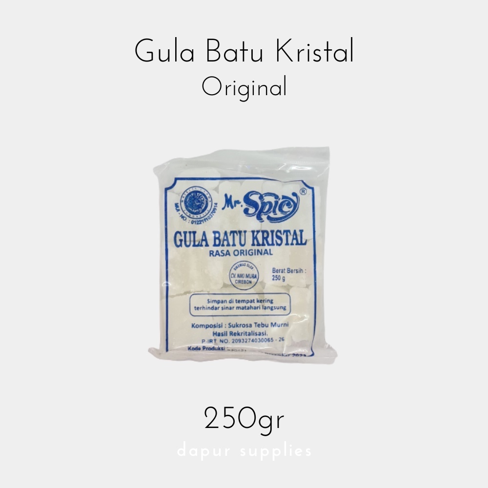 Gula Batu Kristal Rasa Original / Gula Tebu Murni / Rock Sugar – Mr Spicy 250g