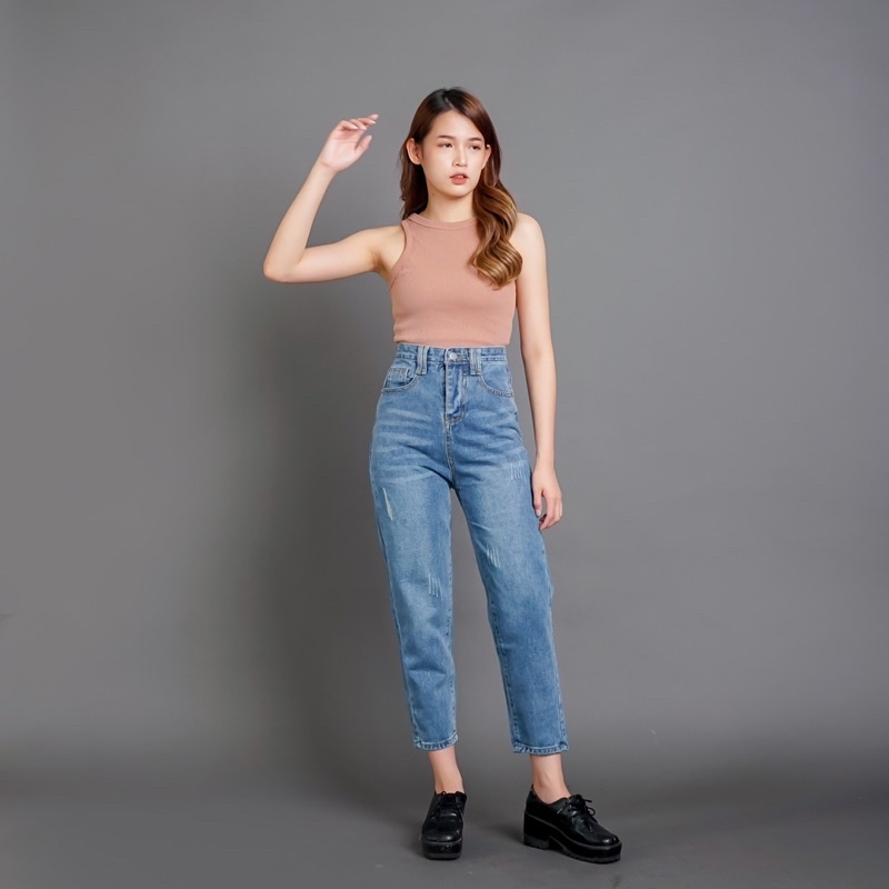 [LUXE.DLABEL]-C54 Jeans | Celana Panjang Jeans Highwaist wanita Boyfriend Jeans Import Wanita