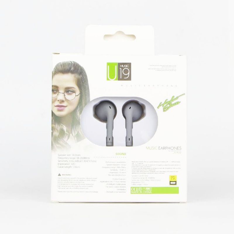 Handset Handsfree Headset Earphone Macaroni U19 Power Bass