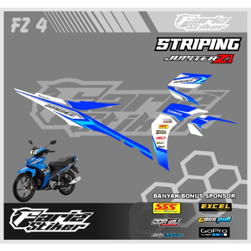 STIKER STRIPING LIS VARIASI MOTOR JUPITER  Z1 VARIASI