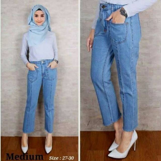 25+ Trend Terbaru Celana Boyfriend Jeans Wanita Hijab