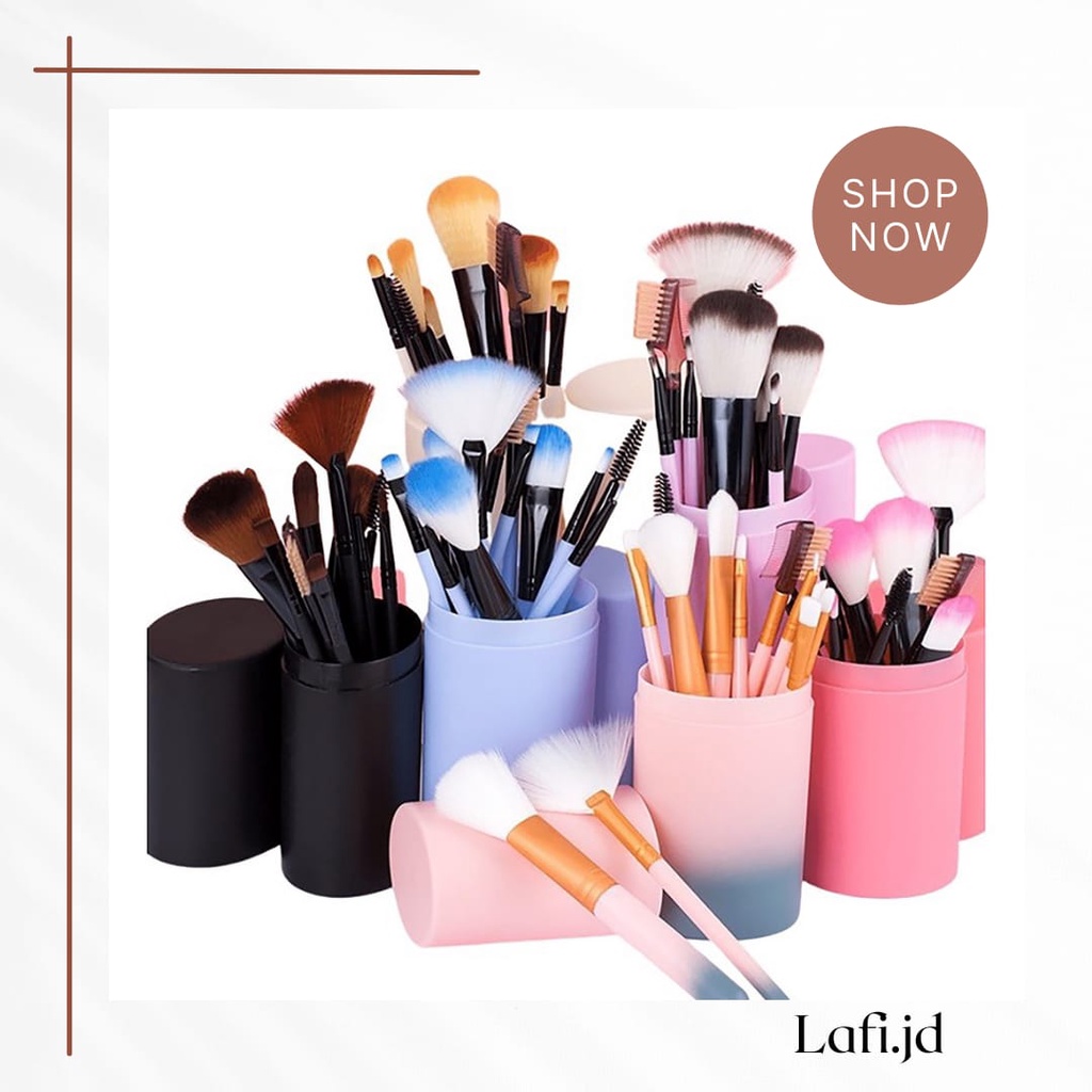 Kuas Tabung 12 Pcs Set Brush Make Up