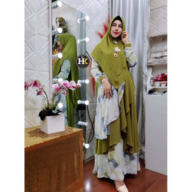 HARAPAN KELUARGA HK BY DERMAWAN GAMIS SET SYARI CHAKIRA THE SERIES LD 110 PB 143