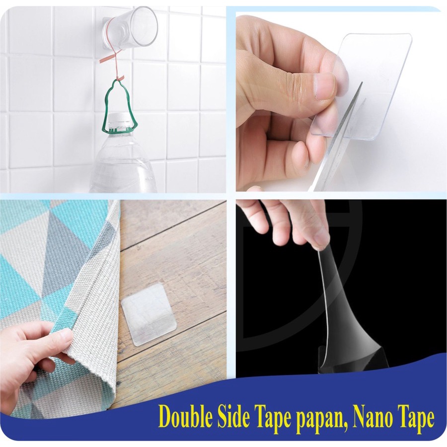 Magic Nano Tape KOTAK Papan Double Side Transparan Nano Lem Dinding