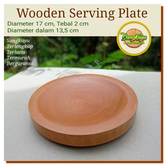 Wooden serving plates 16 cm piring kayu piring saji nampan saji