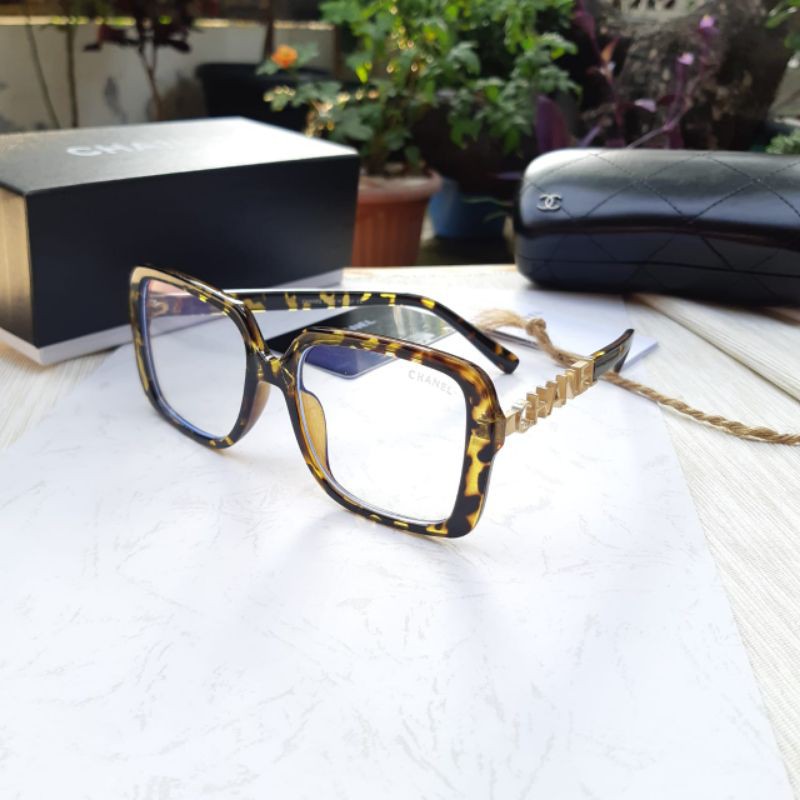 Cod - Grosir Frame Kacamata Hitam Wanita Fashion Chanel 5588 Lensa Blueray Free Cairan Pembersih