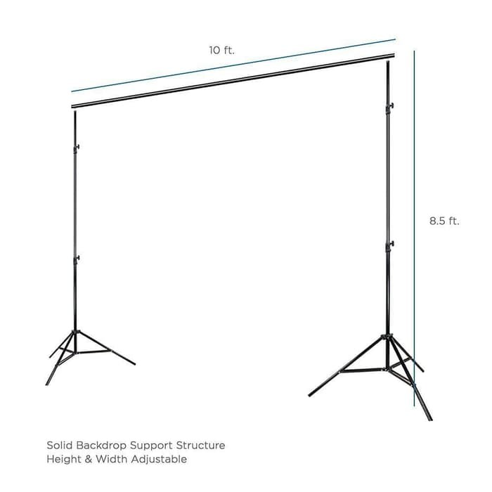 Tiang Bracket Stand 3m untuk Backdrop Foto Studio + Clip Penjepit 3pcs