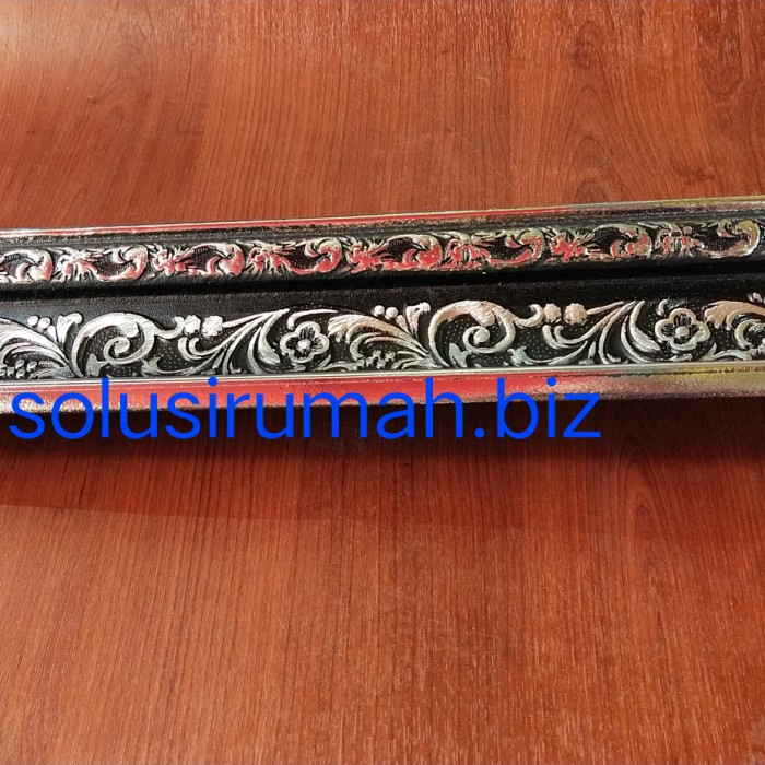 LIST PVC SUDUT PROFIL 12CM 1M PER 1 M HITAM silver LIS PLAFON plastik