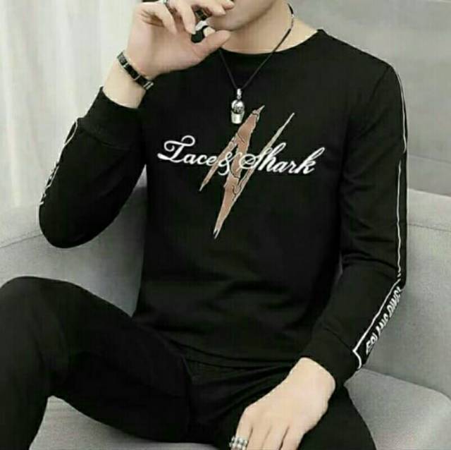 ALIANDO baju kaos pria lengan panjang