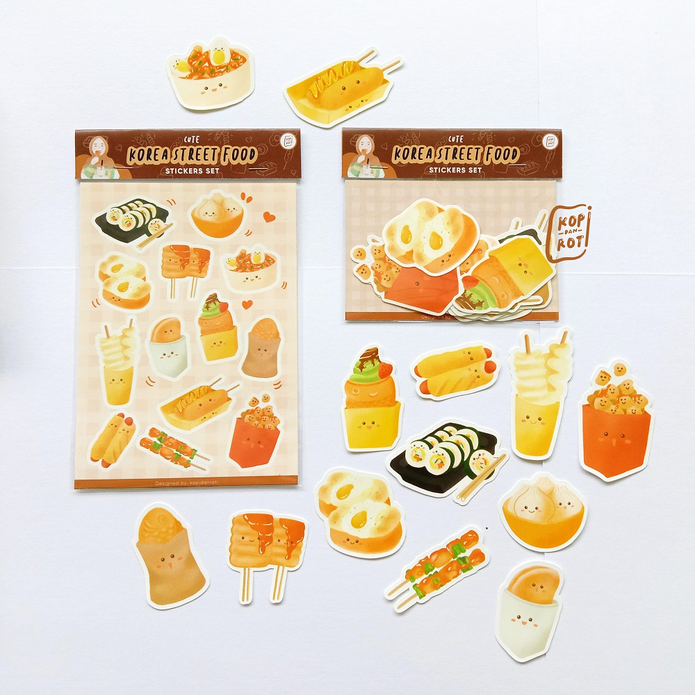 Sticker Sheet Stiker Korean Street Food