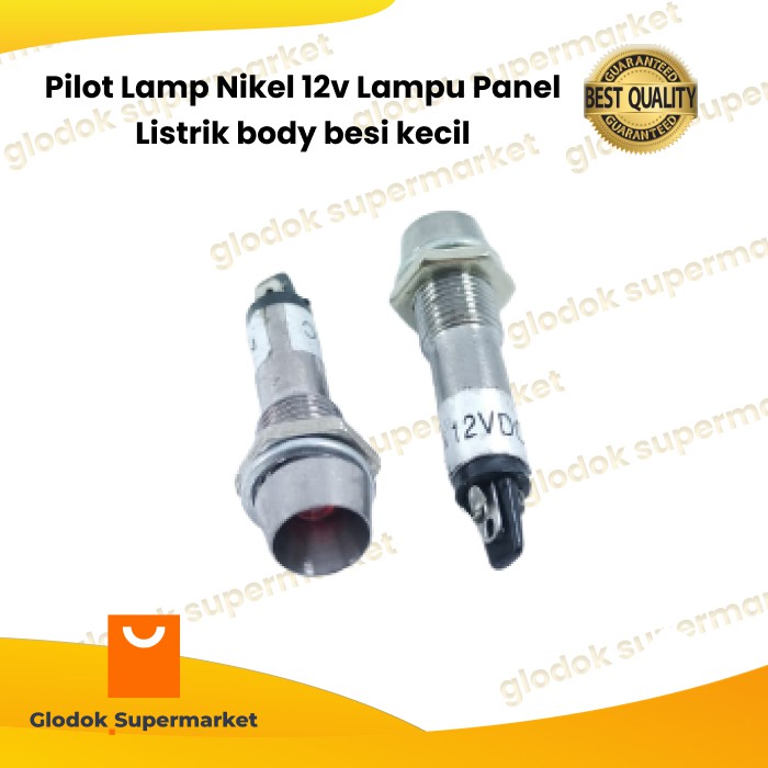 Pilot Lamp Nikel 12v Lampu Panel Listrik body besi kecil