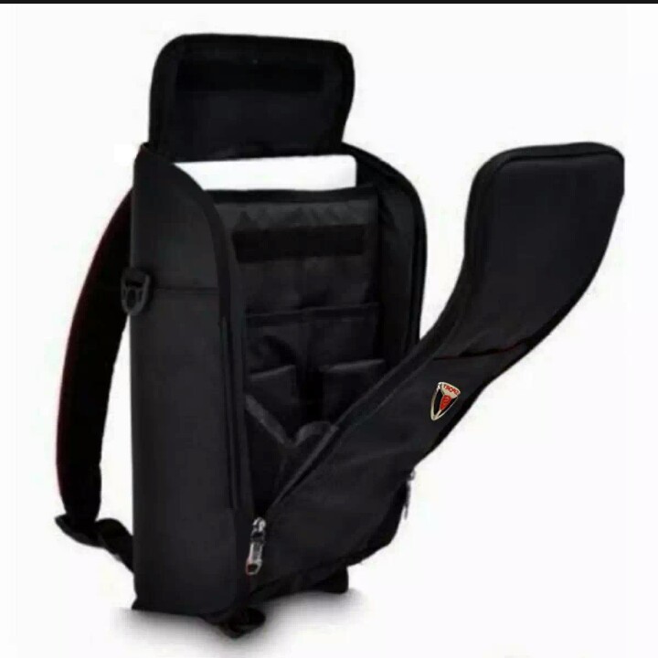 Polo Tabung Tas Ransel Pria Tas Fashion Pria Tas Ransel Ipad - Black