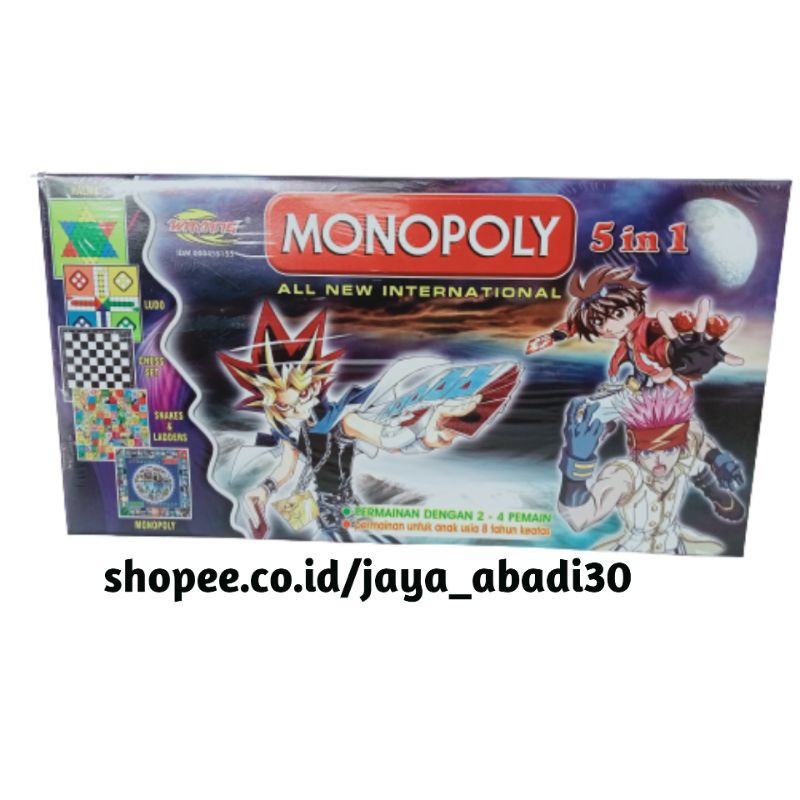 MAINAN MONOPOLI CATUR HALMA ULAR TANGGA DAN LUDO 5in1