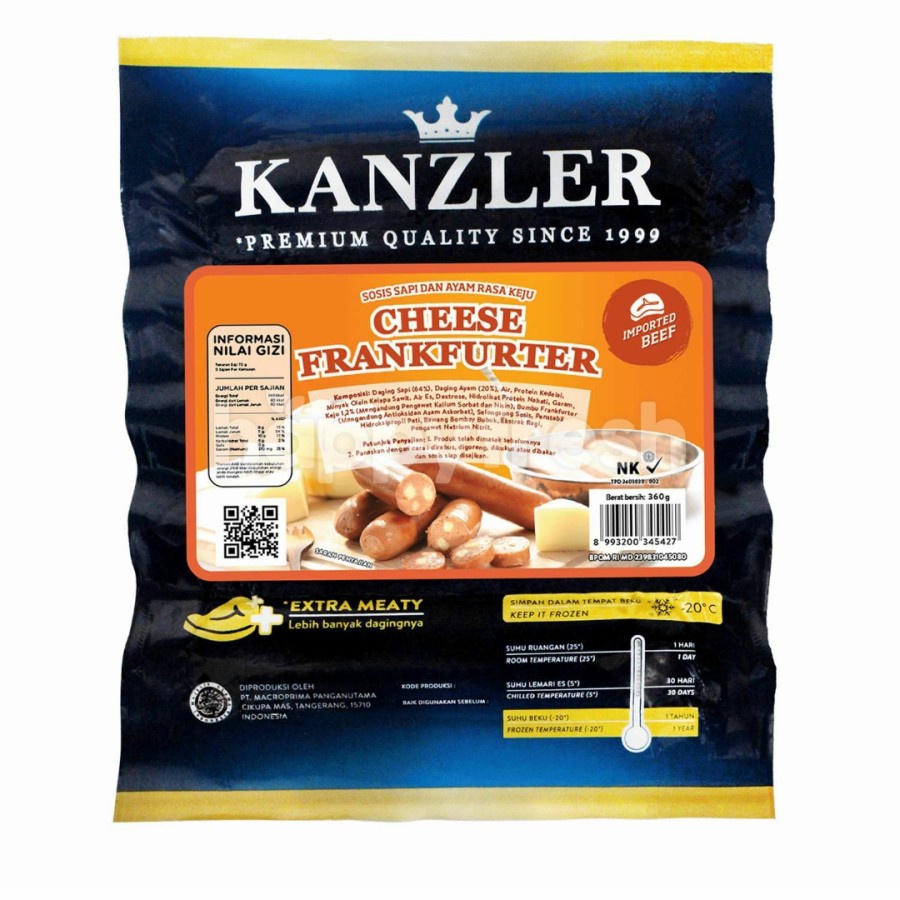 

KANZLER SOSIS SAPI KEJU FRANKFURTER 360 GR