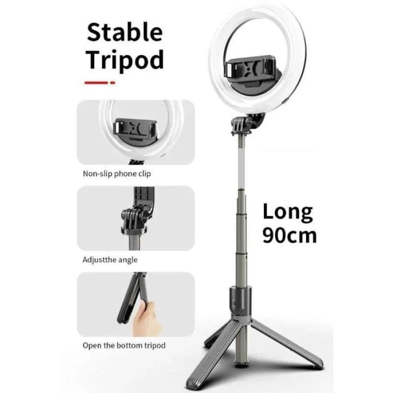 Ring Light LED L07 + Tripod / Tongsis Wireless Bluetooth Selfie Stick