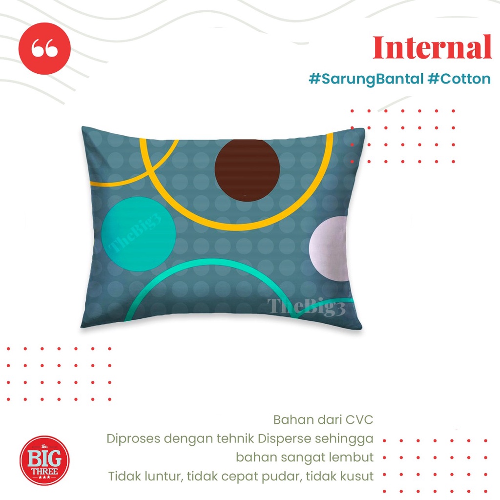 Set Sarung Bantal Bantal merk INTERNAL - Halus Disperse Print - Sarban isi 2