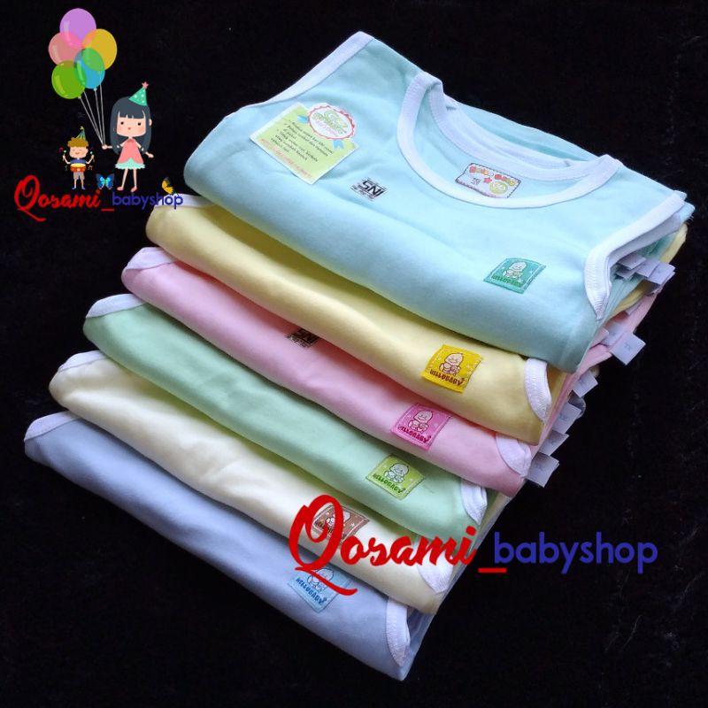 HELLO BABY 3 pcs Kaos Buntung Bayi Polos Uk S, M ,L, XL SNI