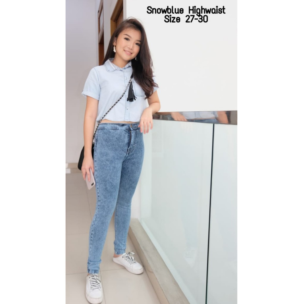 HIGHWAIST BASIC SOFT JEANS WANITA Kekinian Murah Reseller Dropship Aman