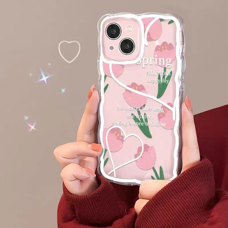 Soft Case Transparan Motif Mawar Pink Untuk IPhone 13pro / Mini 12promax / SE2 2020 / 11pro MAX / 6S / 7 / 8plus / XR