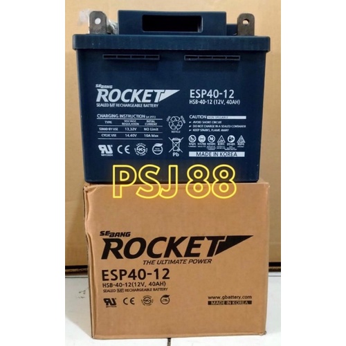 Aki Rocket ESP40-12 VRLA 12V 42Ah Baterai Accu Rocket ESP 40-12