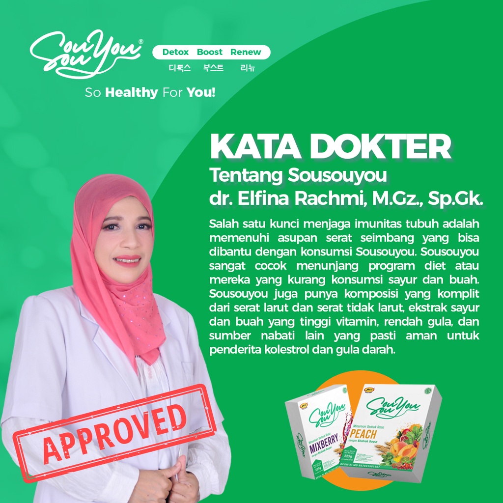 Jaco Sousouyou Enriching Fiber Drink 2 Box Detox Pelangsing Tubuh Minuman Antidioksidan Detox Racun Lemak Tubuh