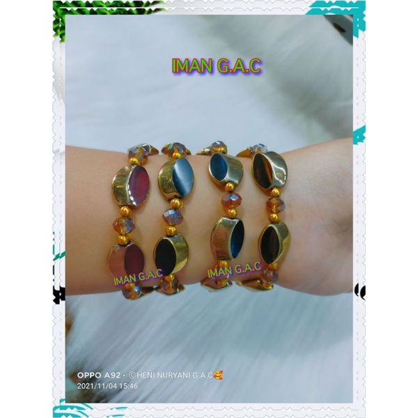 Gelang kristal kaca/gelang kaca madura mengkilap/gelang ampel