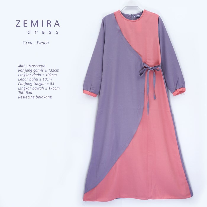 ZEMIRA DRESS / longdress - gamis fashion muslimah bahan moscrepe