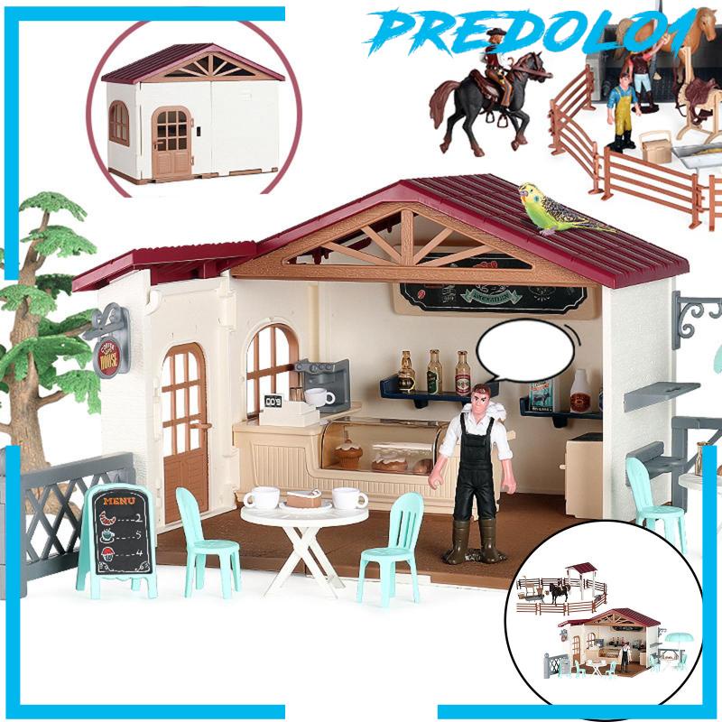 [PREDOLO1] Farm Animals Stable Rider Playset for Boy Girl Ages 3+