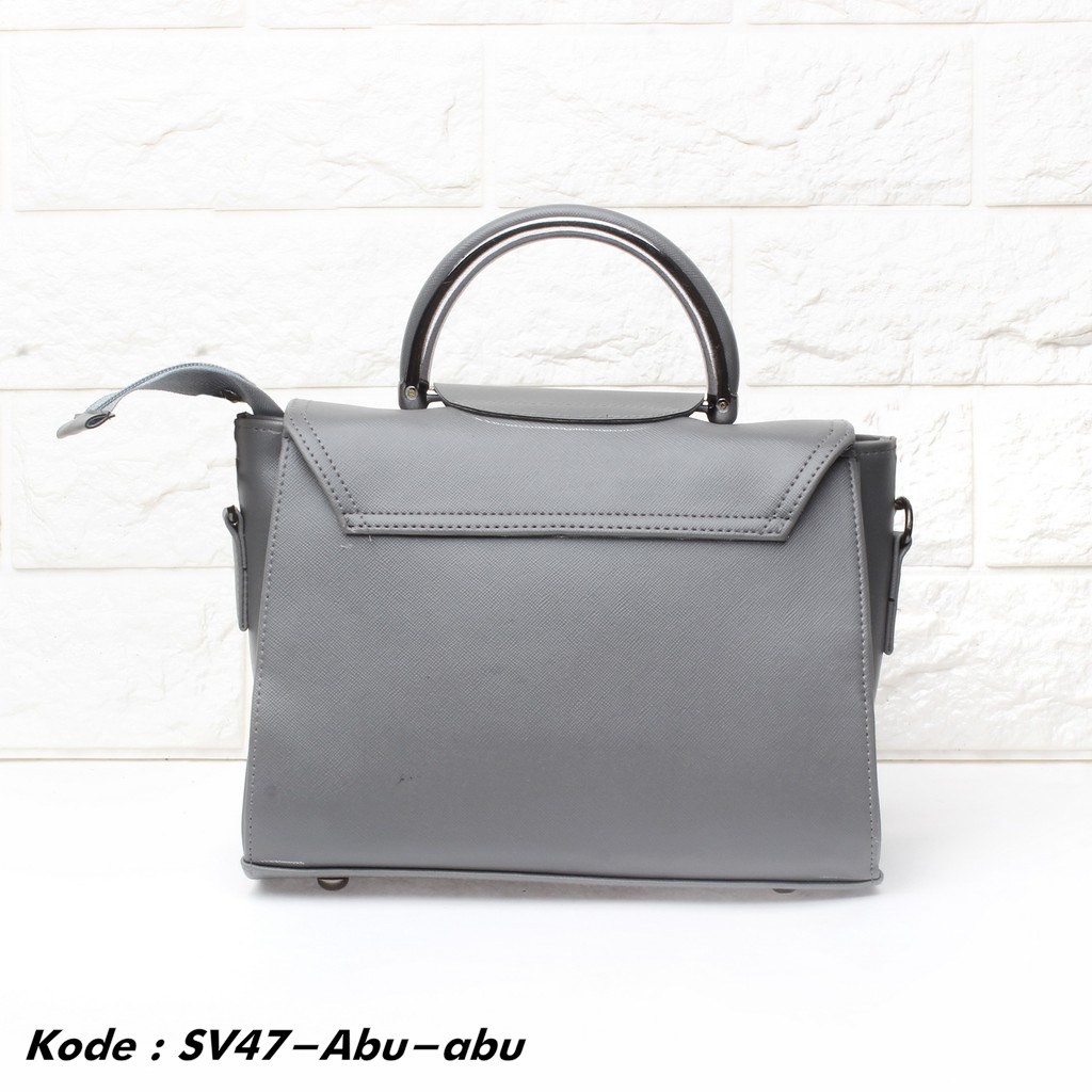 Tas hand bags wanita kulit abu-abu murah SV47-abu-abu BONUS STRAP TALI