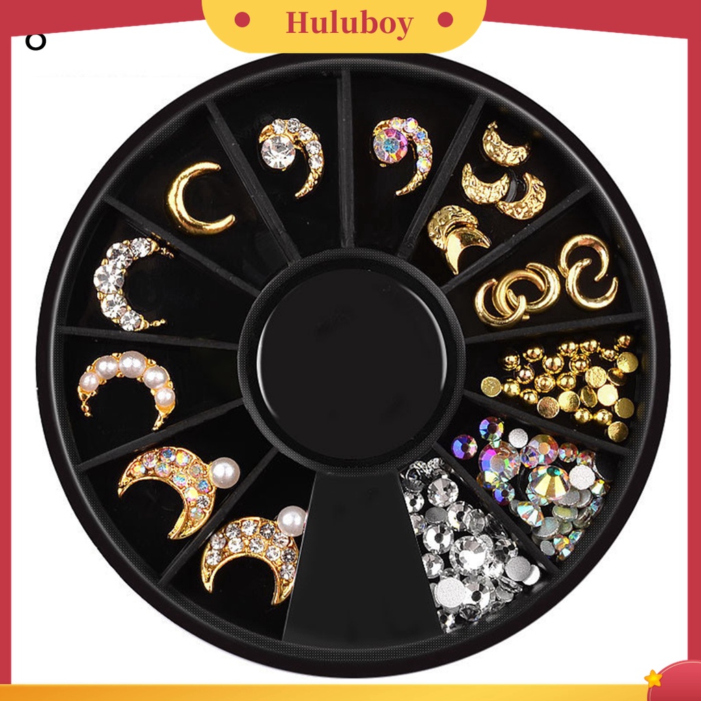 Huluboy Huluboy♡ Berlian Imitasi Kaca 3D Warna-Warni Untuk Dekorasi Manicure DIY