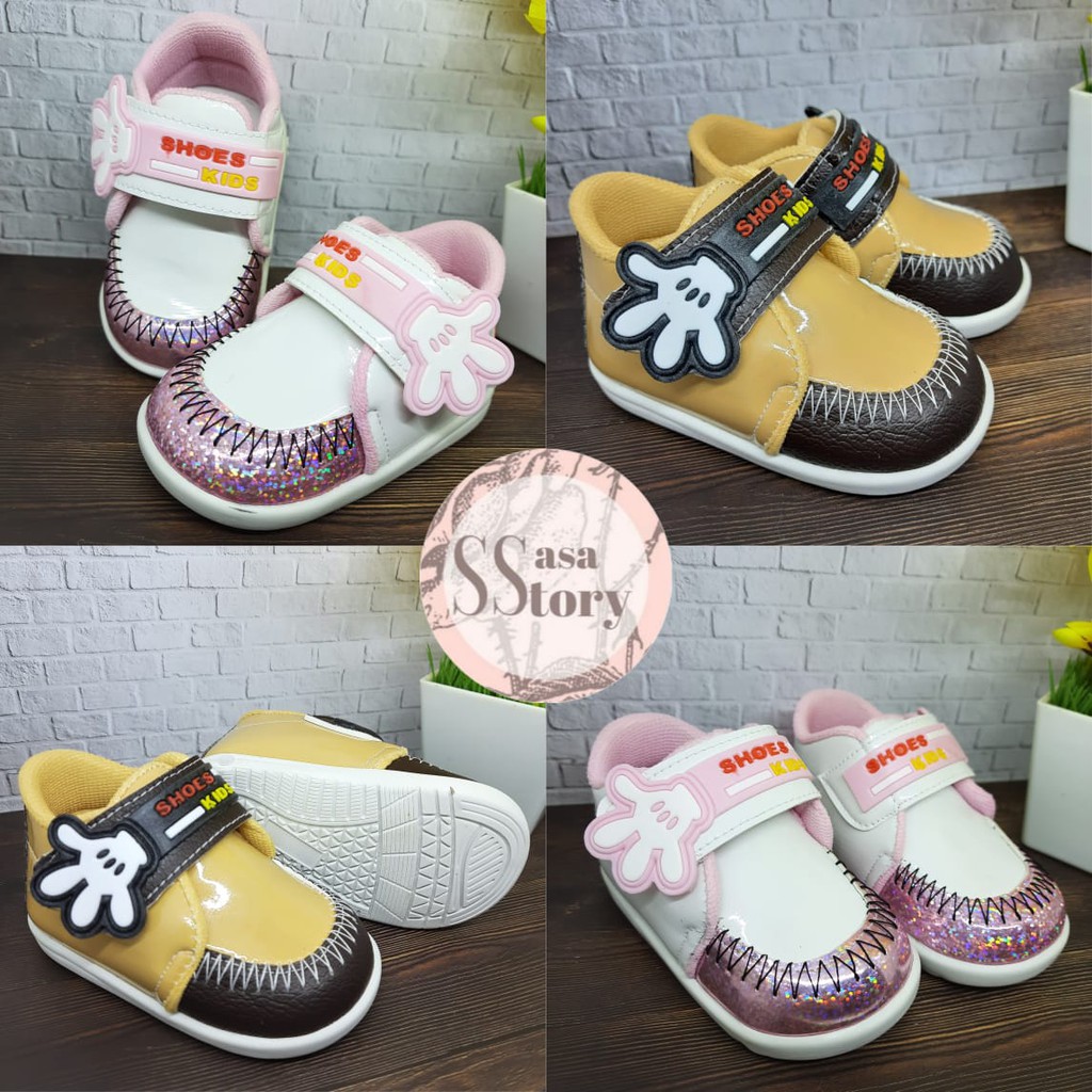 [TAMAN SEPATUKU] SEPATU TRENDY MURAH ANAK USIA 1-3 TAHUN TANGAN MICKEY MOUSE FAX06