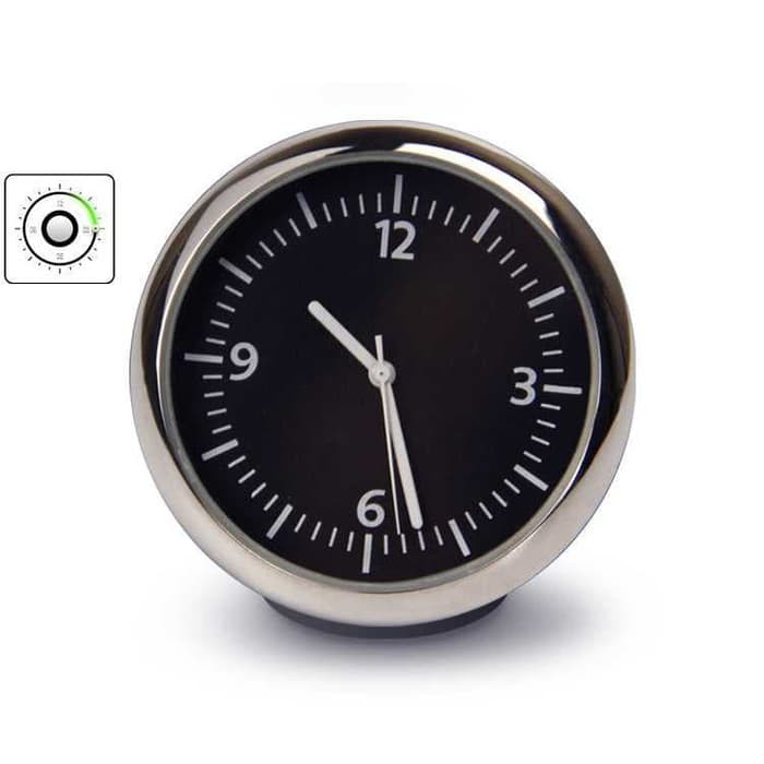 Jam Analog Interior Mobil Car Dashboard Classic Clock Pajangan Dekorasi mobil dengan lem